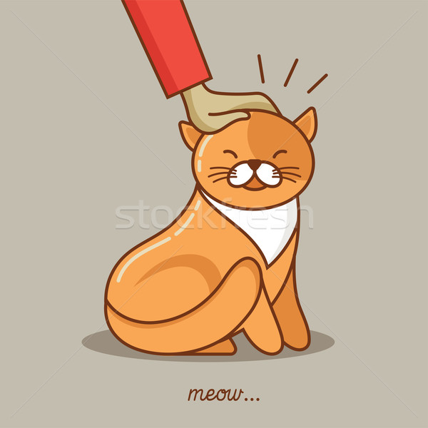 Macska vektor ikon illusztráció aranyos terv Stock fotó © marish