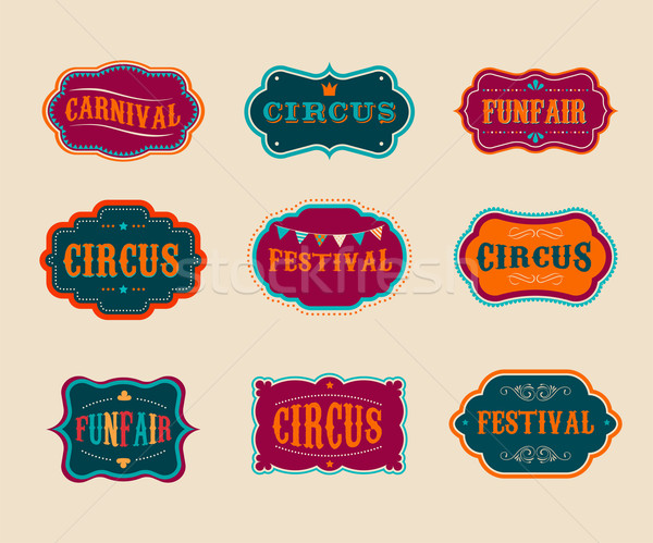 Vintage Circus labels set Stock photo © marish