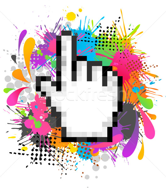 Funky Hand digitalen Textur Blatt Technologie Stock foto © marish