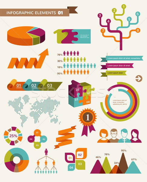 Elements and icons of infographics Stock photo © marish