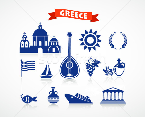 Grécia ícones elemento vetor céu Foto stock © marish