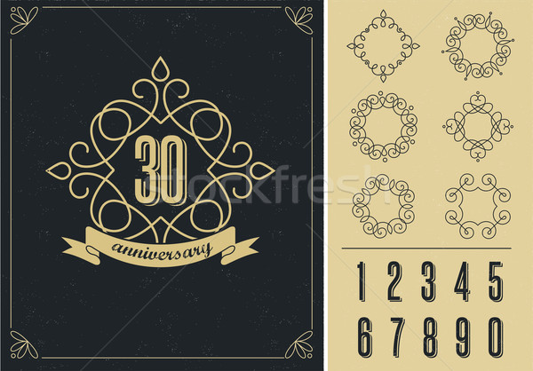 anniversary - art line background with frames  Stock photo © marish