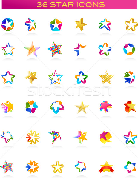 Collectie star iconen vector ingesteld abstract Stockfoto © marish