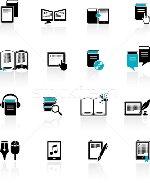 E-book, audiobook and literature icons - 2 Stock photo © marish