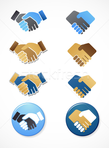 collection of handshake icons and elements Stock photo © marish