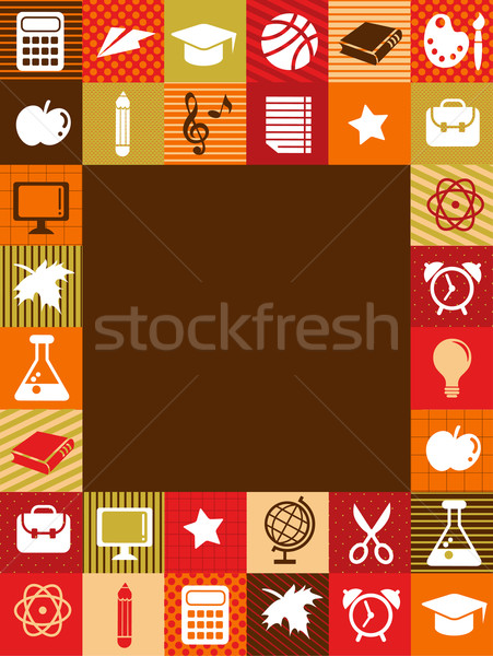 Stock photo: back to school - background with education icons