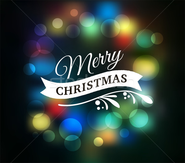 Light Bokeh Christmas Background With Typography, Lettering Stock photo © marish
