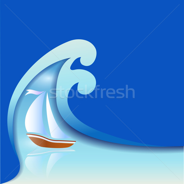 Sailer and wave Stock photo © Marisha