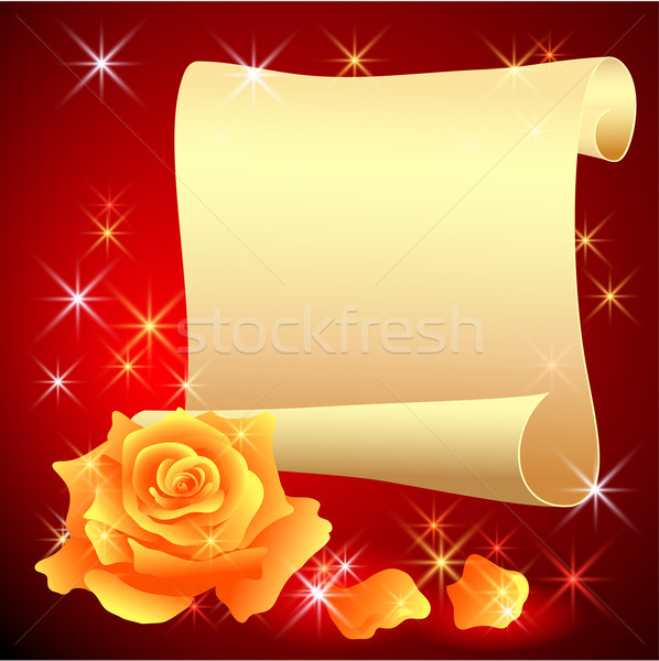 Rolled Parchment And Rose Vector Illustration C Maryna Borysevych Marisha 2073532 Stockfresh