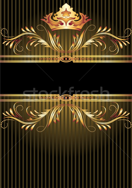 Luxurious golden ornament and crown Stock photo © Marisha