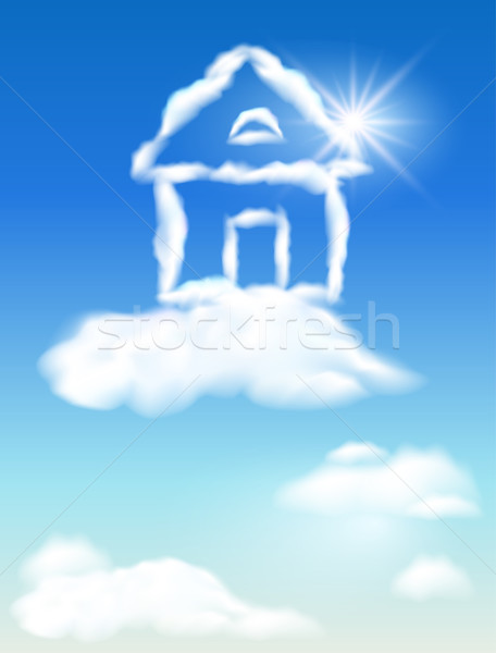 Nube casa cielo sole natura porta Foto d'archivio © Marisha