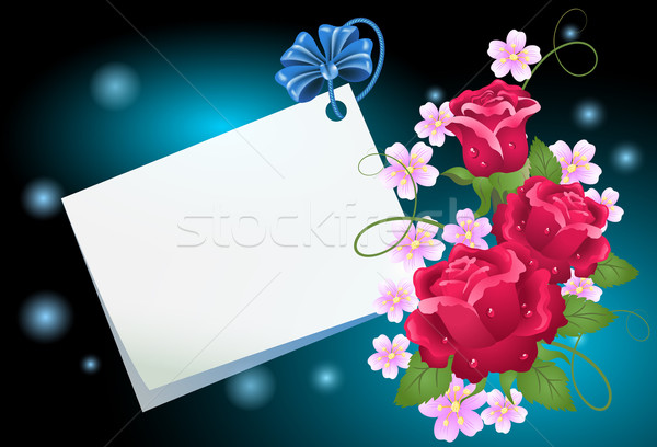 Floral background with paper Stock photo © Marisha