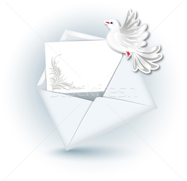 打開 信封 鴿子 紙 文本 業務 商業照片 © Marisha