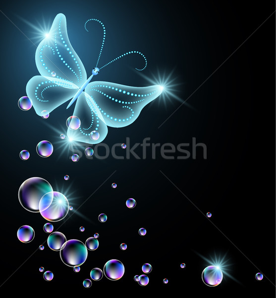 Transparente mariposa burbujas estrellas primavera verano Foto stock © Marisha