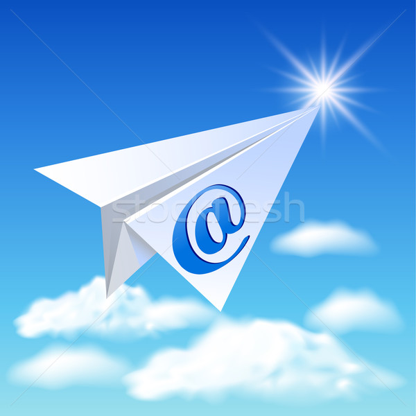 Paper airplane with e-mail sign Stock photo © Marisha