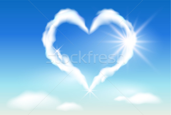 Wolk hart zonneschijn hemel zonlicht wolken Stockfoto © Marisha