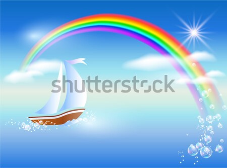 Cygne Rainbow élégante blanche Lily eau [[stock_photo]] © Marisha