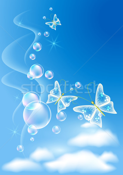 Stock photo: Butterflies in the sky