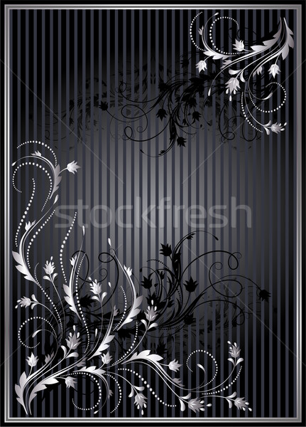 Argento ornamento nero strisce abstract carta Foto d'archivio © Marisha
