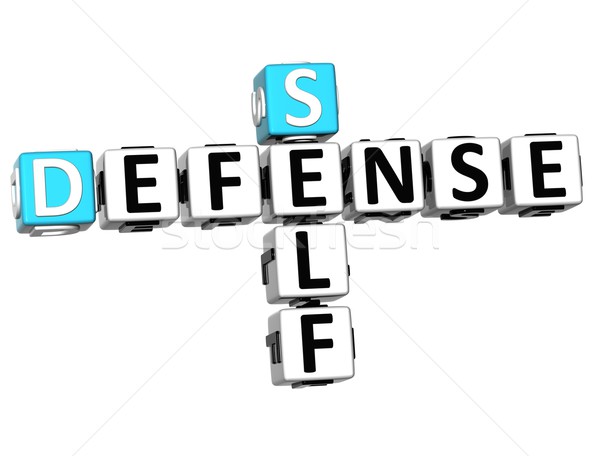 3D Self Defense Crossword cube words Stock photo © Mariusz_Prusaczyk