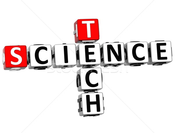 [[stock_photo]]: 3D · science · tech · mots · croisés · blanche · école