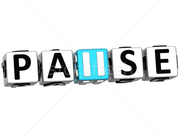 3D Pause block text Stock photo © Mariusz_Prusaczyk