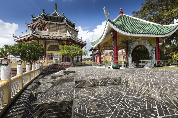 Stock photo: Pagoda and dragon sculpture of the Taoist Temple in Cebu, Philip