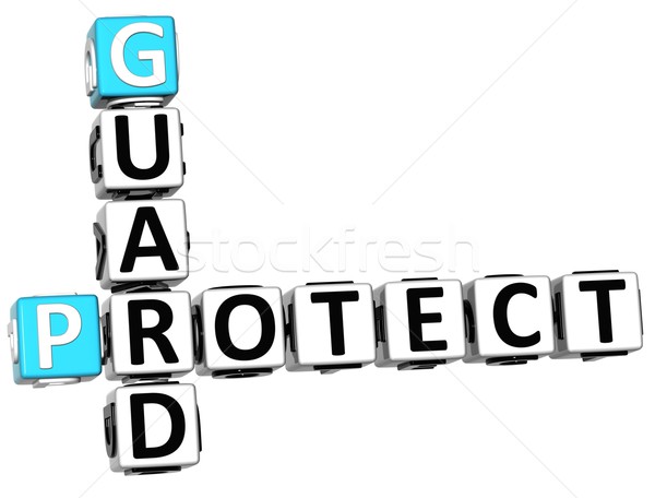 3D Protect Guard Crossword Stock photo © Mariusz_Prusaczyk