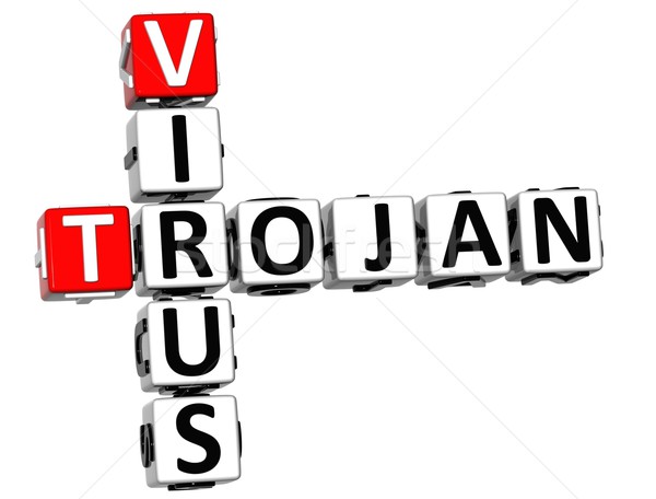 3D Trojan Horse Virus Crossword text Stock photo © Mariusz_Prusaczyk