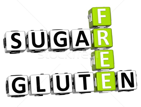 3D Gluten Sugar Free Crossword cube words Stock photo © Mariusz_Prusaczyk