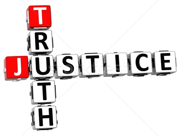 Stock foto: 3D · Gerechtigkeit · Wahrheit · Kreuzworträtsel · weiß · Buch