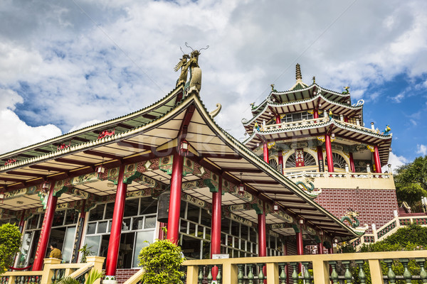 [[stock_photo]]: Pagode · dragon · sculpture · temple · ciel · nature