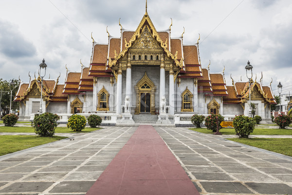 Stok fotoğraf: Mermer · tapınak · Bangkok · Tayland · gökyüzü · Bina