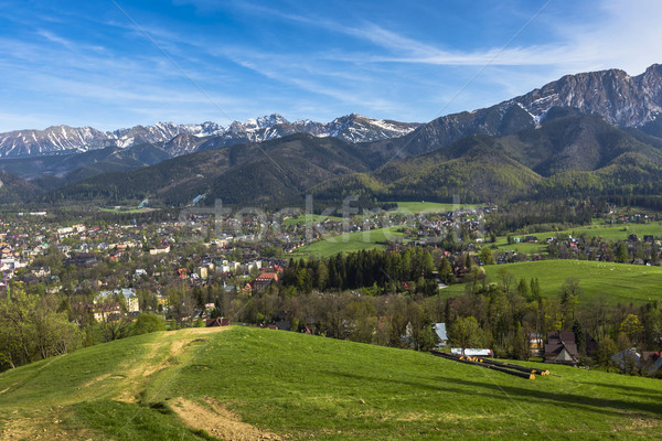 City of Zakopane and Tatras seen from the top of Gubalowka, emph Stock photo © Mariusz_Prusaczyk