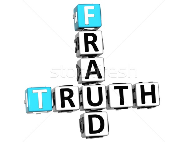 3D verdad fraude crucigrama blanco bloqueo Foto stock © Mariusz_Prusaczyk