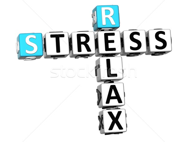 Stock photo: 3D Stress Relax Crossword cube words