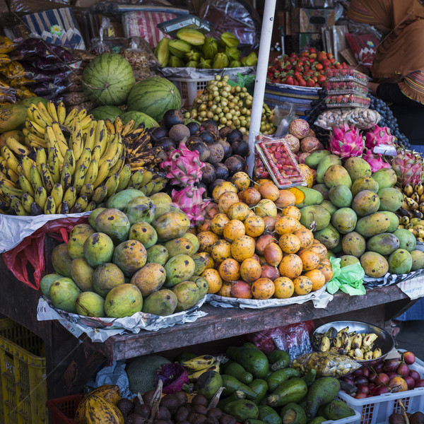 Stock fotó: Nyitva · levegő · gyümölcs · piac · falu · Bali