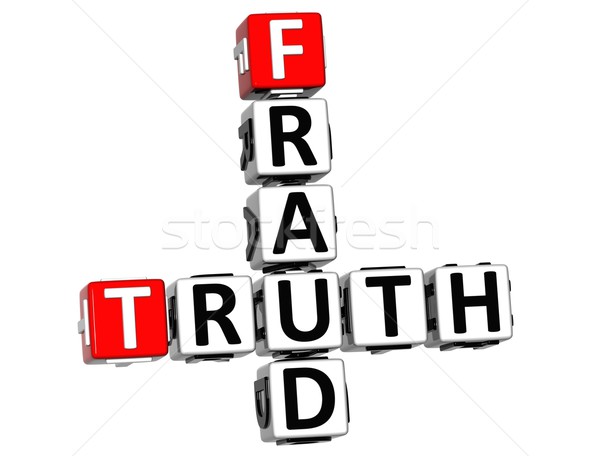 3D vérité fraude mots croisés blanche lock [[stock_photo]] © Mariusz_Prusaczyk