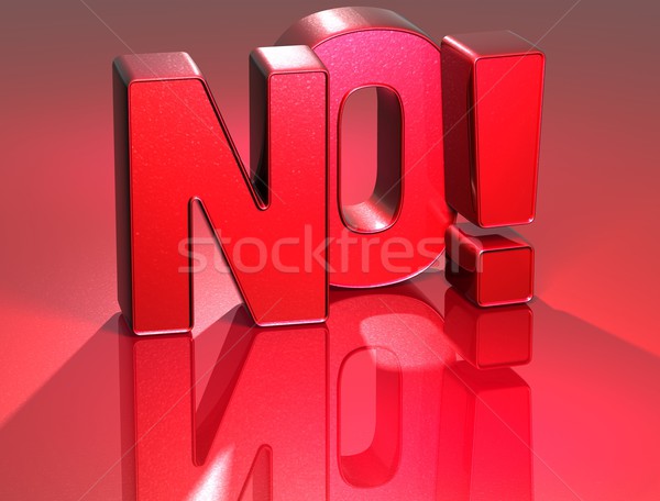 3D Word No on red background Stock photo © Mariusz_Prusaczyk