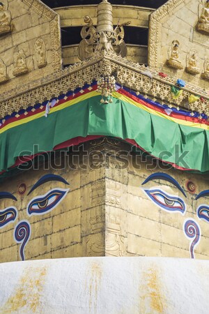 Mono templo Nepal edificio puesta de sol oro Foto stock © Mariusz_Prusaczyk