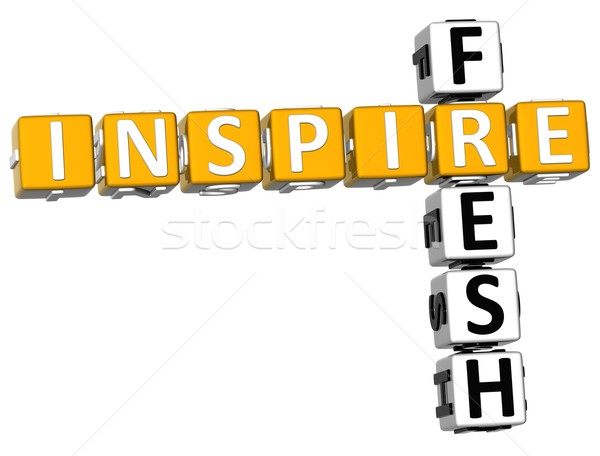 3D fraîches inspirer mots croisés blanche affaires [[stock_photo]] © Mariusz_Prusaczyk