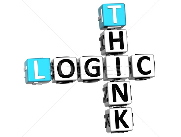 3D gondolkodik logika keresztrejtvény fehér üzlet Stock fotó © Mariusz_Prusaczyk