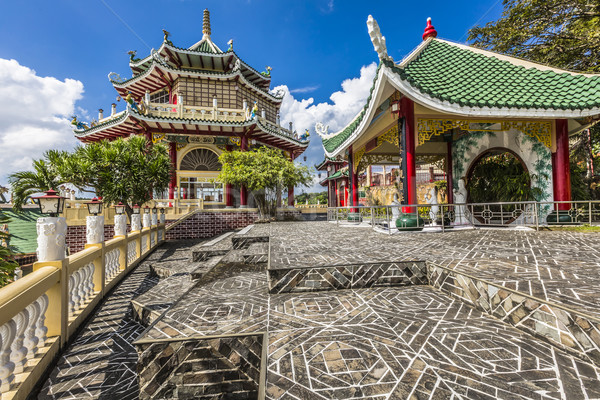 Pagoda and dragon sculpture of the Taoist Temple in Cebu, Philip Stock photo © Mariusz_Prusaczyk