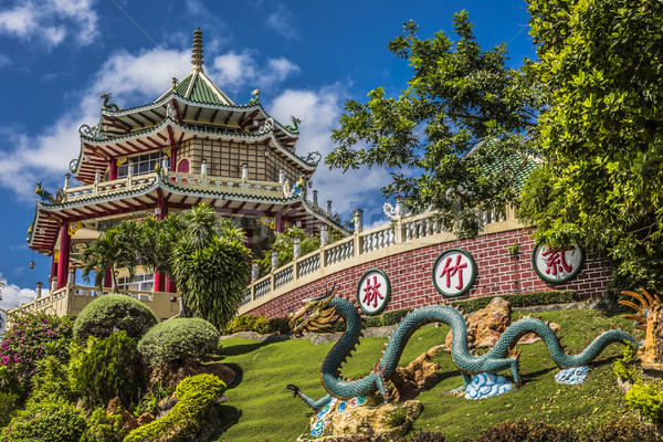 Pagoda and dragon sculpture of the Taoist Temple in Cebu, Philip Stock photo © Mariusz_Prusaczyk