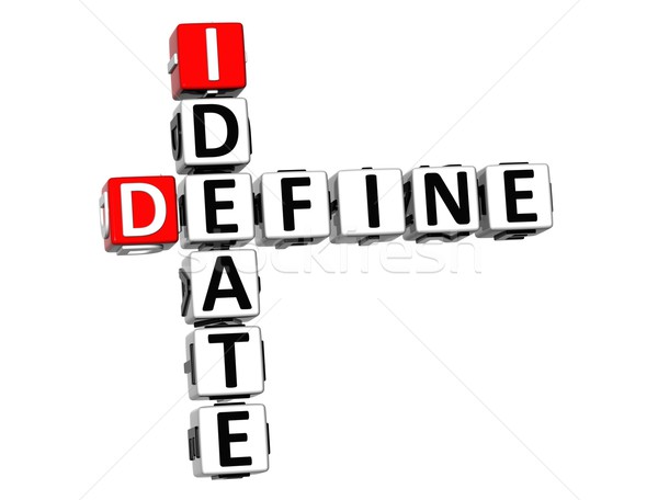 3D Define Ideate Crossword cube words Stock photo © Mariusz_Prusaczyk