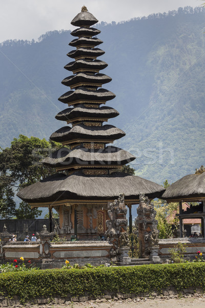 [[stock_photo]]: Temple · lac · bali · Indonésie · paysage · bleu