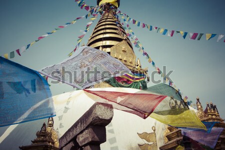 Stupa in Swayambhunath Monkey temple in Kathmandu, Nepal. Stock photo © Mariusz_Prusaczyk