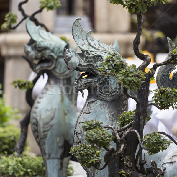 Leeuw voogd tempel Bangkok reizen aanbidden Stockfoto © Mariusz_Prusaczyk