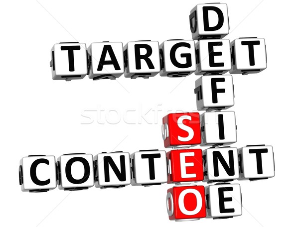 3D Define Target Content Crossword Stock photo © Mariusz_Prusaczyk