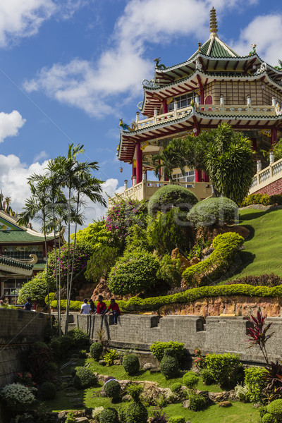 寶塔 龍 雕塑 寺廟 天空 性質 商業照片 © Mariusz_Prusaczyk